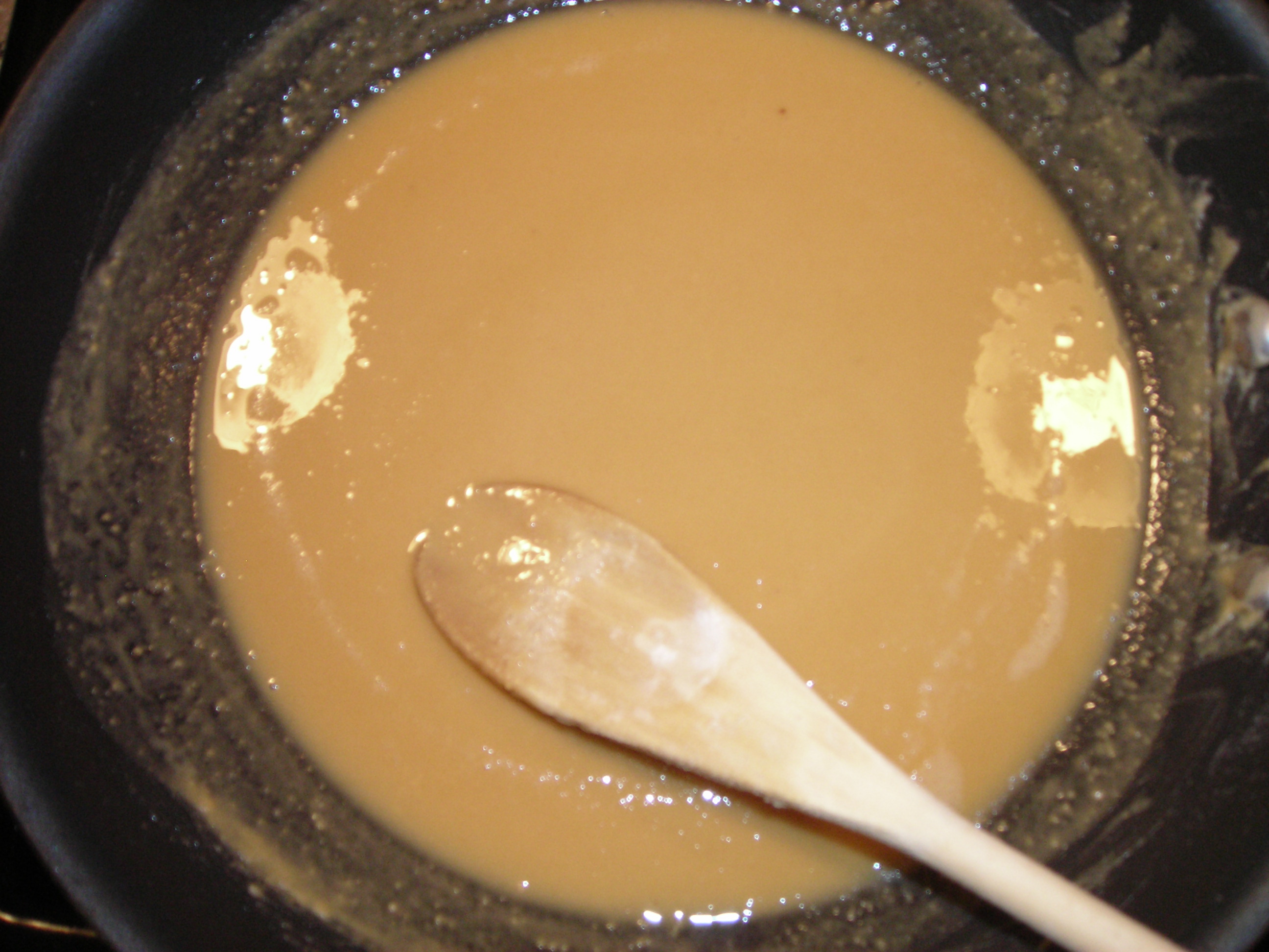 Roux is a rich brown and smells like baked piecrust