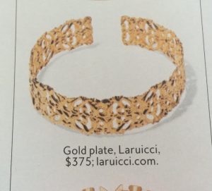 Gold plate Laruicci from September 2016's edition of InStyle Magazine (pg 266) 